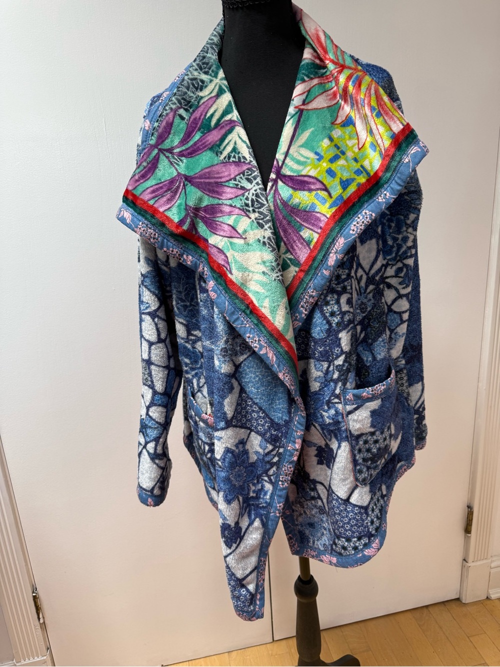 Johnny Was Open Front Bordona Reversible Sherpa Jacket Size Large